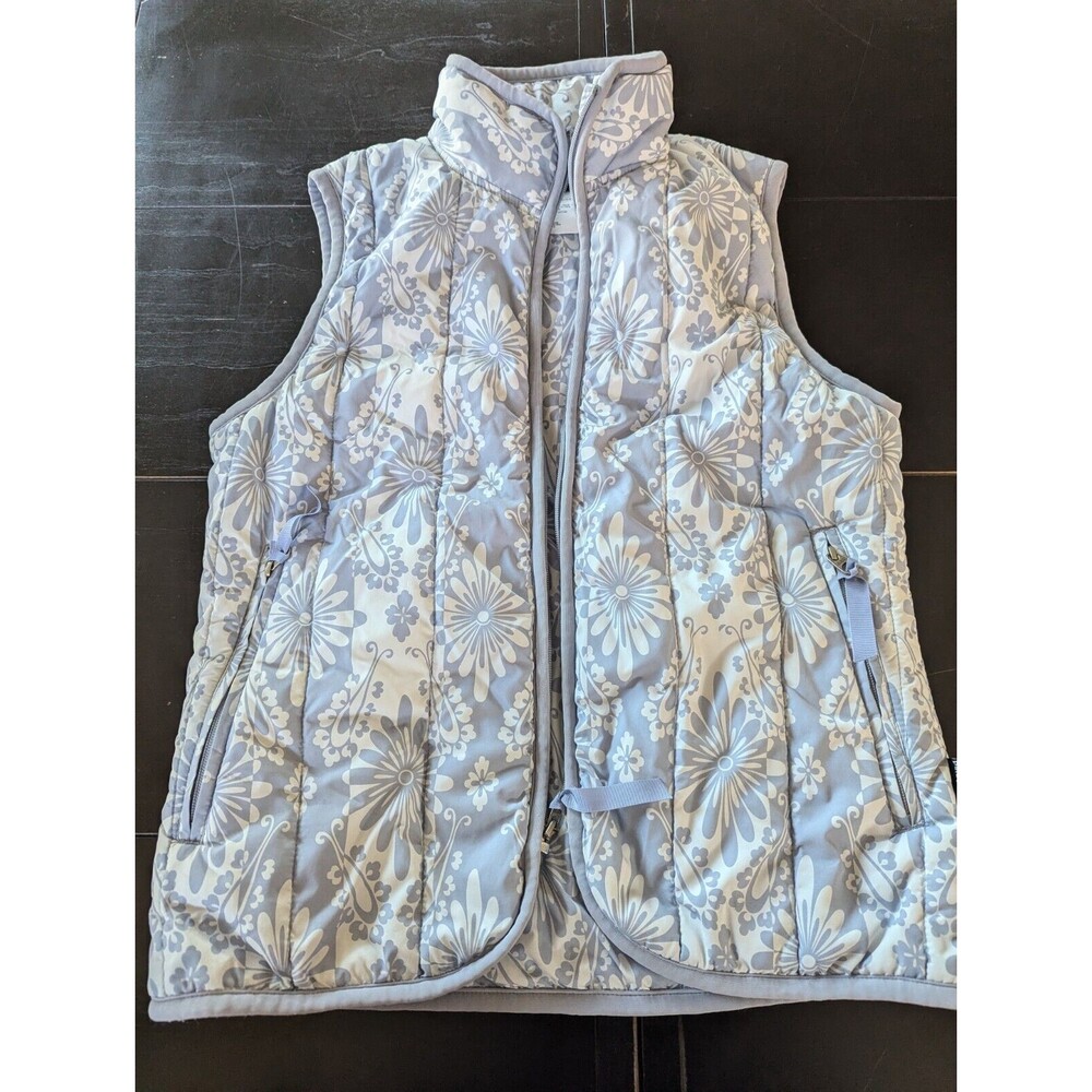 Patagonia Purple And White  Vintage Floral Puffer Vest Full Zip Women's XS